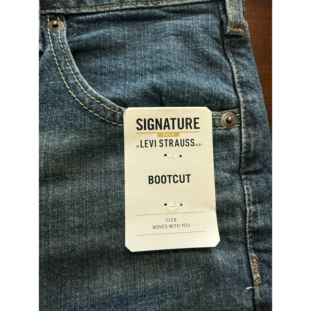 🔥NEW Levi Strauss Signature Bootcut Jeans Men's 29x32 Dark Wash Flex